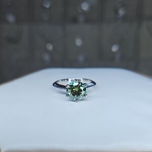 2ct Bluegreen Moissanite Ring